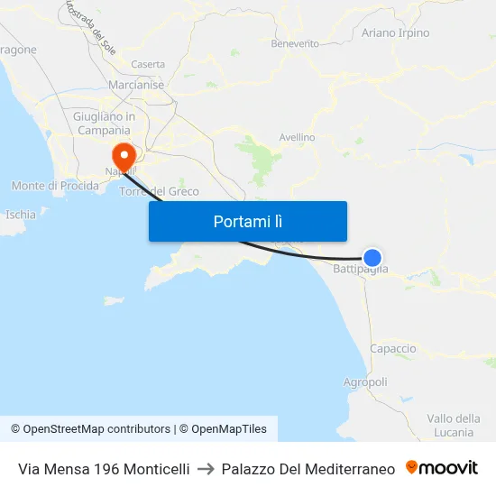 Via Mensa 196 Monticelli to Palazzo Del Mediterraneo map