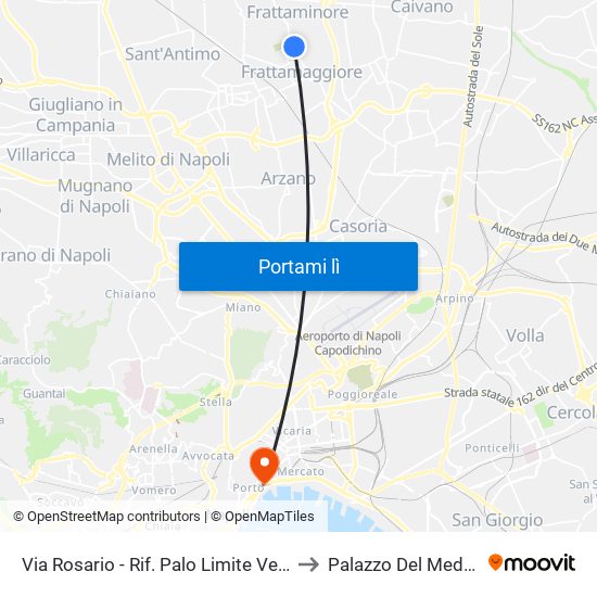 Via Rosario - Rif. Palo Limite Velocità 30 Kmh to Palazzo Del Mediterraneo map