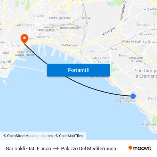 Garibaldi - Ist. Flacco to Palazzo Del Mediterraneo map