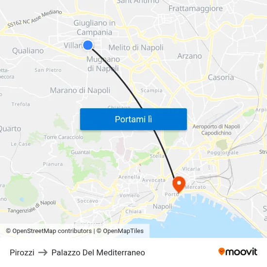 Pirozzi to Palazzo Del Mediterraneo map