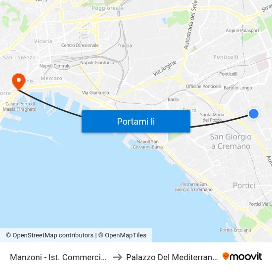 Manzoni - Ist. Commerciale to Palazzo Del Mediterraneo map