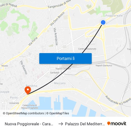 Nuova Poggioreale - Caramanico to Palazzo Del Mediterraneo map