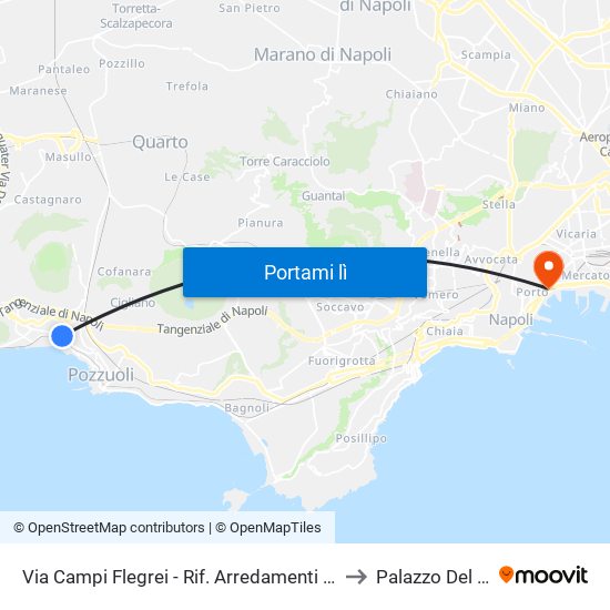 Via Campi Flegrei - Rif. Arredamenti Pisani Altezza Incrocio Via Luciano to Palazzo Del Mediterraneo map