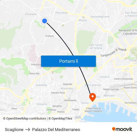 Scaglione to Palazzo Del Mediterraneo map