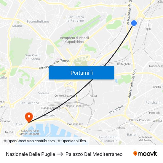 Nazionale Delle Puglie to Palazzo Del Mediterraneo map