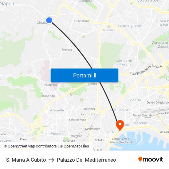S. Maria A Cubito to Palazzo Del Mediterraneo map