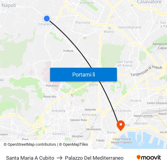 Santa Maria A Cubito to Palazzo Del Mediterraneo map