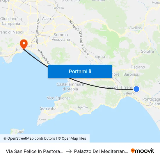 Via San Felice In Pastorano to Palazzo Del Mediterraneo map