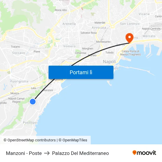 Manzoni - Poste to Palazzo Del Mediterraneo map
