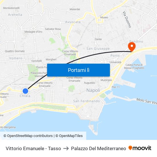 Vittorio Emanuele - Tasso to Palazzo Del Mediterraneo map