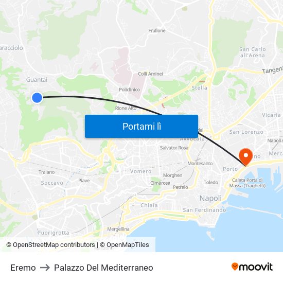 Eremo to Palazzo Del Mediterraneo map
