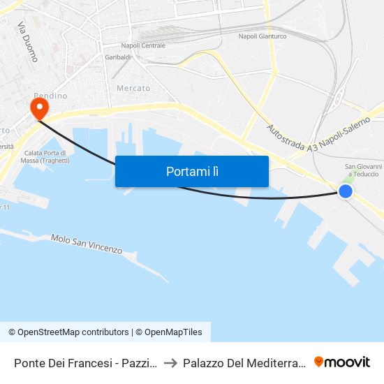 Ponte Dei Francesi - Pazzigno to Palazzo Del Mediterraneo map