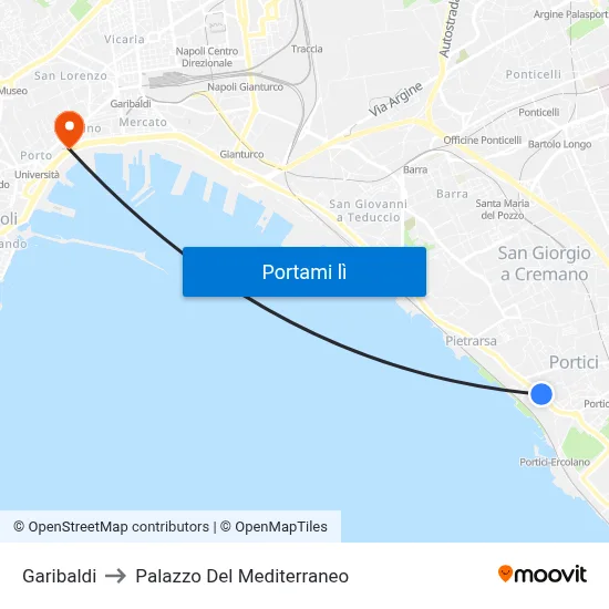 Garibaldi to Palazzo Del Mediterraneo map