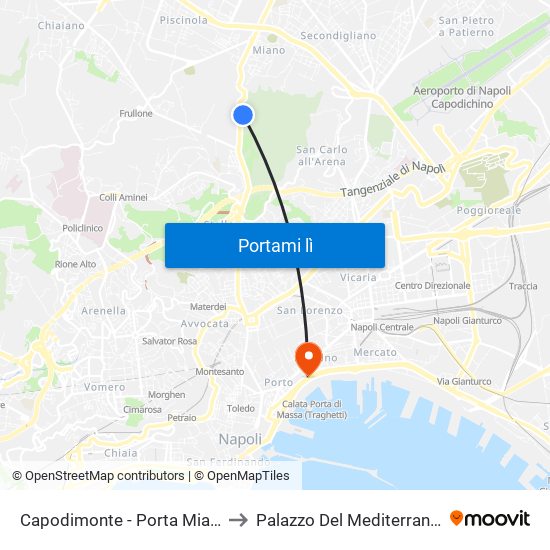 Capodimonte - Porta Miano to Palazzo Del Mediterraneo map