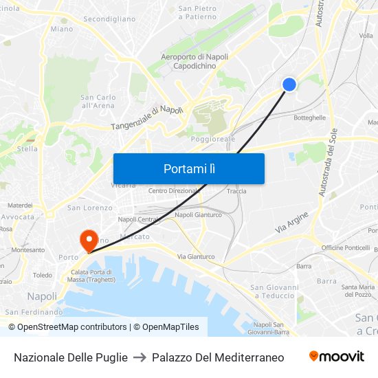 Nazionale Delle Puglie to Palazzo Del Mediterraneo map