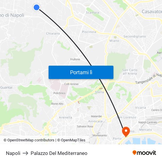 Napoli to Palazzo Del Mediterraneo map