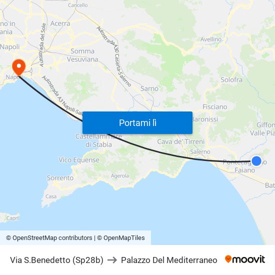 Via S.Benedetto (Sp28b) to Palazzo Del Mediterraneo map