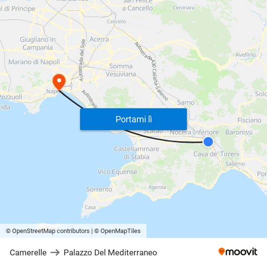 Camerelle to Palazzo Del Mediterraneo map