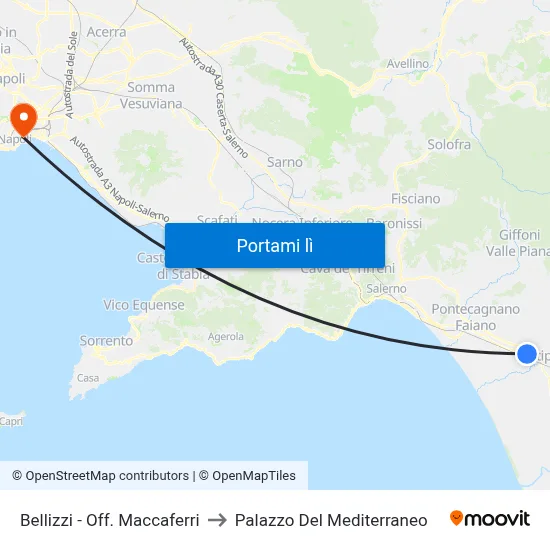 Bellizzi - Off. Maccaferri to Palazzo Del Mediterraneo map