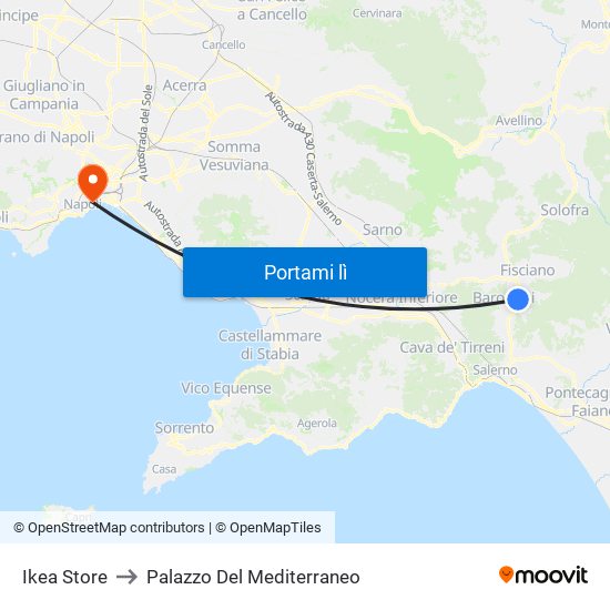 Ikea Store to Palazzo Del Mediterraneo map