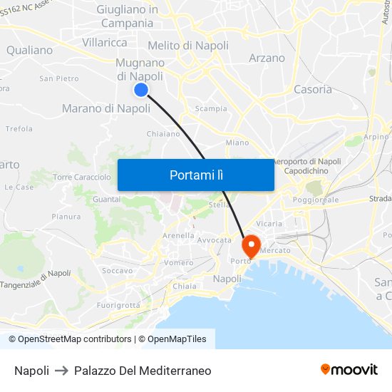 Napoli to Palazzo Del Mediterraneo map