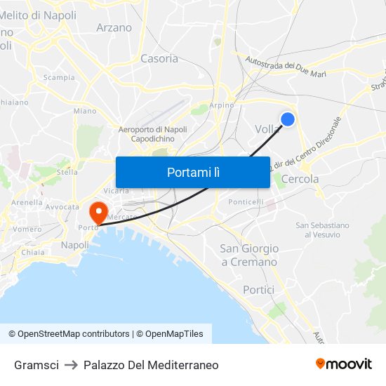 Gramsci to Palazzo Del Mediterraneo map