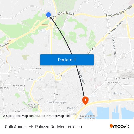 Colli Aminei to Palazzo Del Mediterraneo map