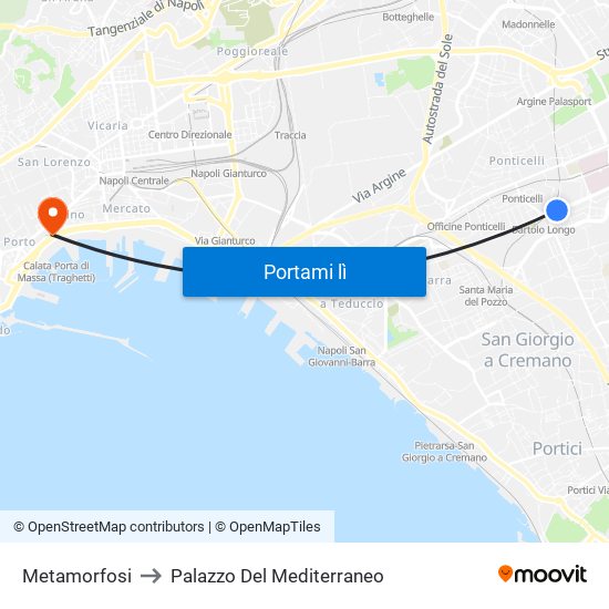 Metamorfosi to Palazzo Del Mediterraneo map