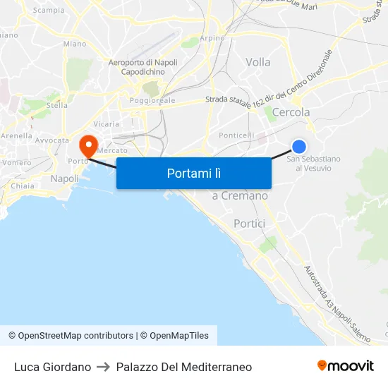 Luca Giordano to Palazzo Del Mediterraneo map