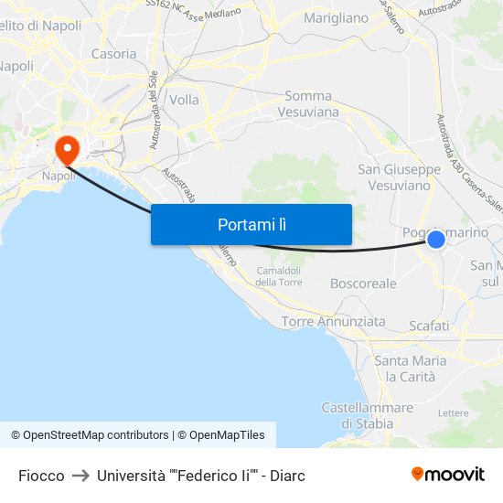 Fiocco to Università ""Federico Ii"" - Diarc map