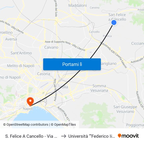 S. Felice A Cancello - Via Tavernola to Università ""Federico Ii"" - Diarc map