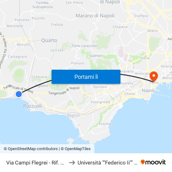 Via Campi Flegrei - Rif. Olivetti to Università ""Federico Ii"" - Diarc map