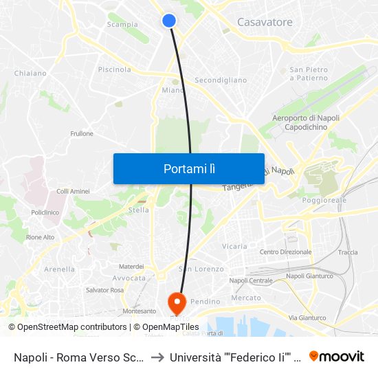 Napoli - Roma Verso Scampia to Università ""Federico Ii"" - Diarc map