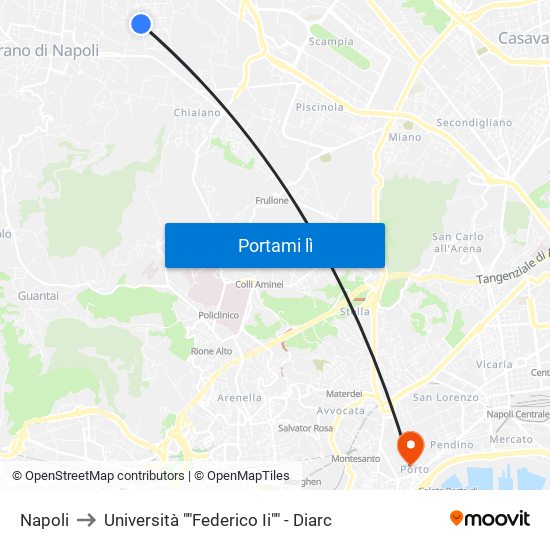 Napoli to Università ""Federico Ii"" - Diarc map