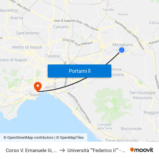 Corso V. Emanuele Iii, 113 to Università ""Federico Ii"" - Diarc map