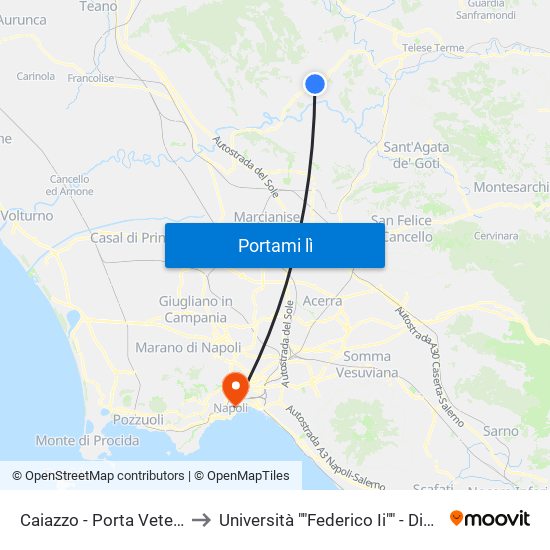 Caiazzo - Porta Vetere to Università ""Federico Ii"" - Diarc map