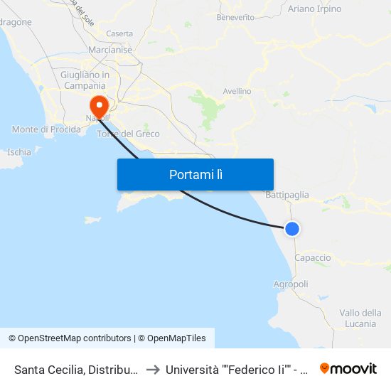 Santa Cecilia, Distributore to Università ""Federico Ii"" - Diarc map