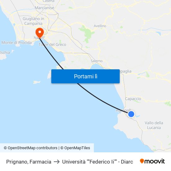 Prignano, Farmacia to Università ""Federico Ii"" - Diarc map