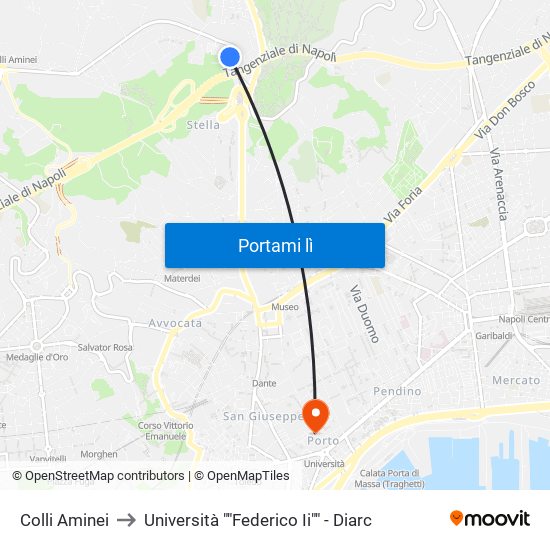 Colli Aminei to Università ""Federico Ii"" - Diarc map