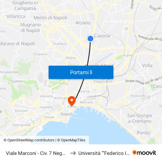 Viale Marconi - Civ. 7 Negozio Cinesi to Università ""Federico Ii"" - Diarc map