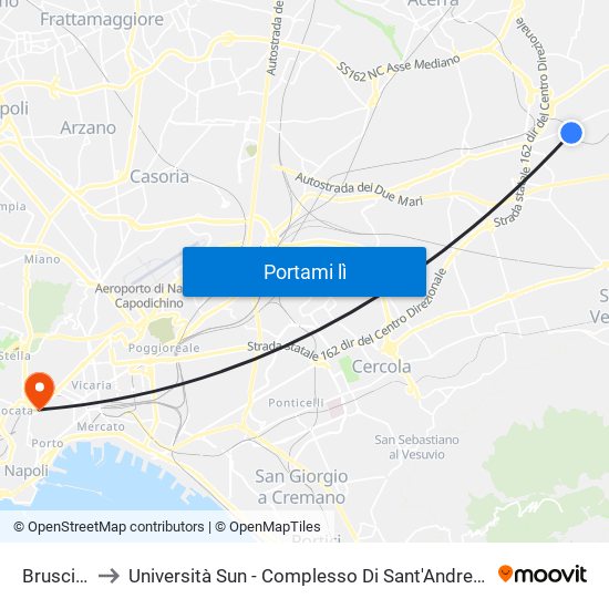 Brusciano to Università Sun - Complesso Di Sant'Andrea Delle Dame map