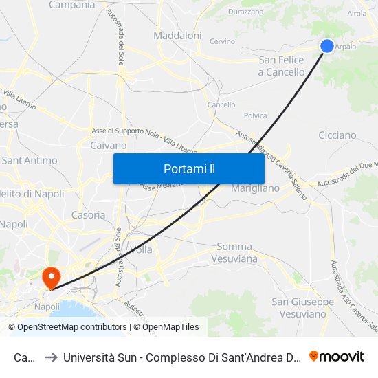 Cagni to Università Sun - Complesso Di Sant'Andrea Delle Dame map