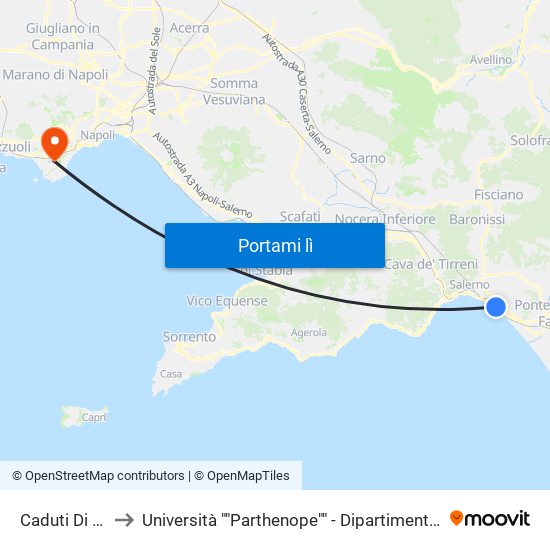 Caduti Di Brescia to Università ""Parthenope"" - Dipartimento Di Scienze Motorie map