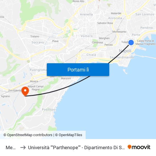 Medina to Università ""Parthenope"" - Dipartimento Di Scienze Motorie map