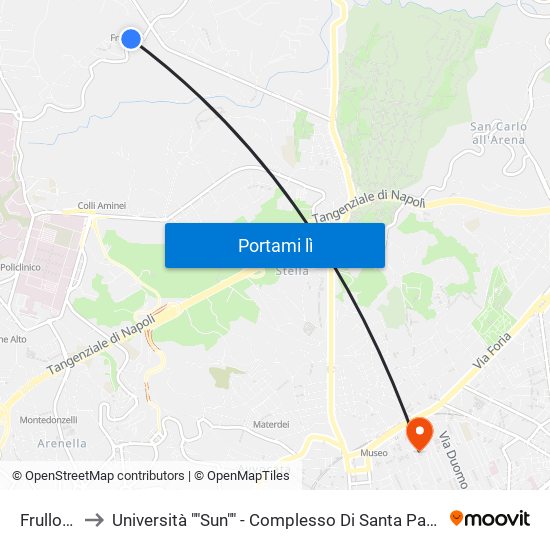 Frullone to Università ""Sun"" - Complesso Di Santa Patrizia map