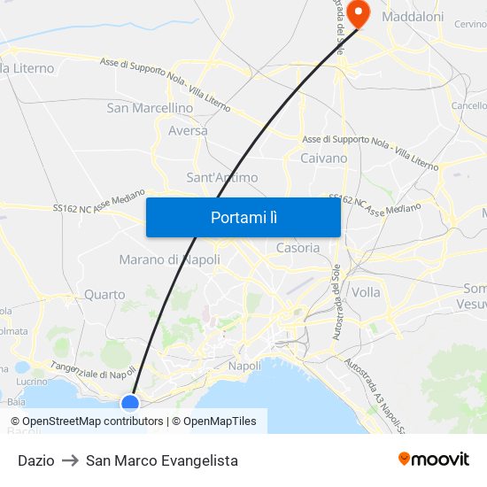 Dazio to San Marco Evangelista map