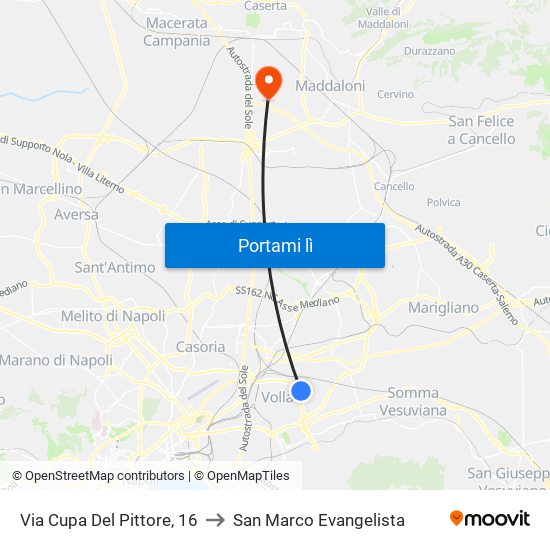 Via Cupa Del Pittore, 16 to San Marco Evangelista map