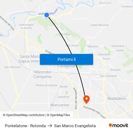 Pontelatone - Rotonda to San Marco Evangelista map