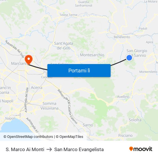 S. Marco Ai Monti to San Marco Evangelista map
