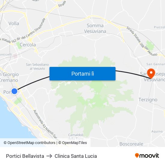 Portici Bellavista to Clinica Santa Lucia map